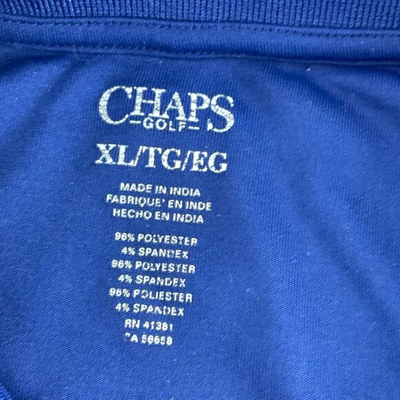 Chaps Golf Mens XL Polo Shirt Blue/Red/White Striped Short Sleeve 3556 - Picture 5 of 9